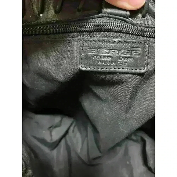 Berge Floral Leather Tooled Bag/Purse Tan Black - Picture 8 of 11